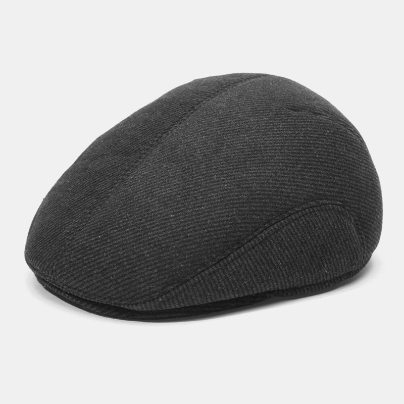 Men Ear Protection Keep Warm Winter Outdoor Woolen Forward Hat Beret Hat