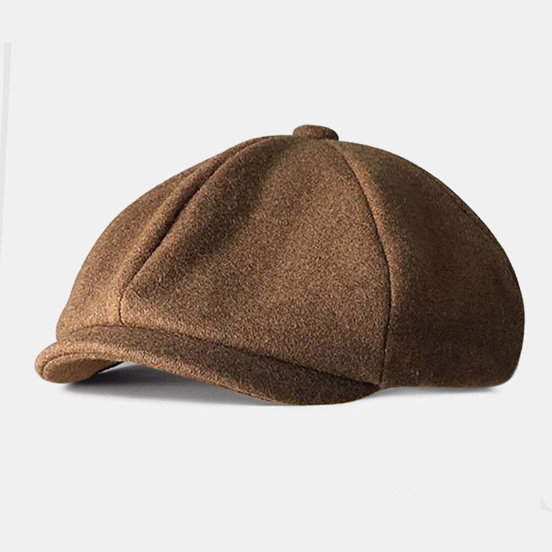 Men Warm British Style Daily Casual Newsboy Hat Octagonal Hat Beret Hat