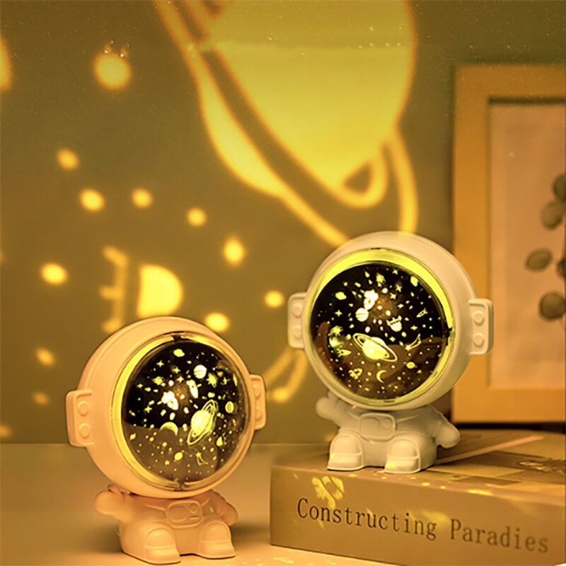 Music Galaxy Star Projector Starry Sky Night Light Astronaut Lamp Room Decr Gift Child Kids Baby Christmas Spaceman Projection Light