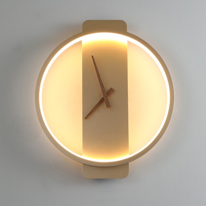 Nordic LED Wall Lamps Art Clock Design Wall Sconce Creative Aisle Bedroom Living Room Background Wall Decor Wall Light Lighting