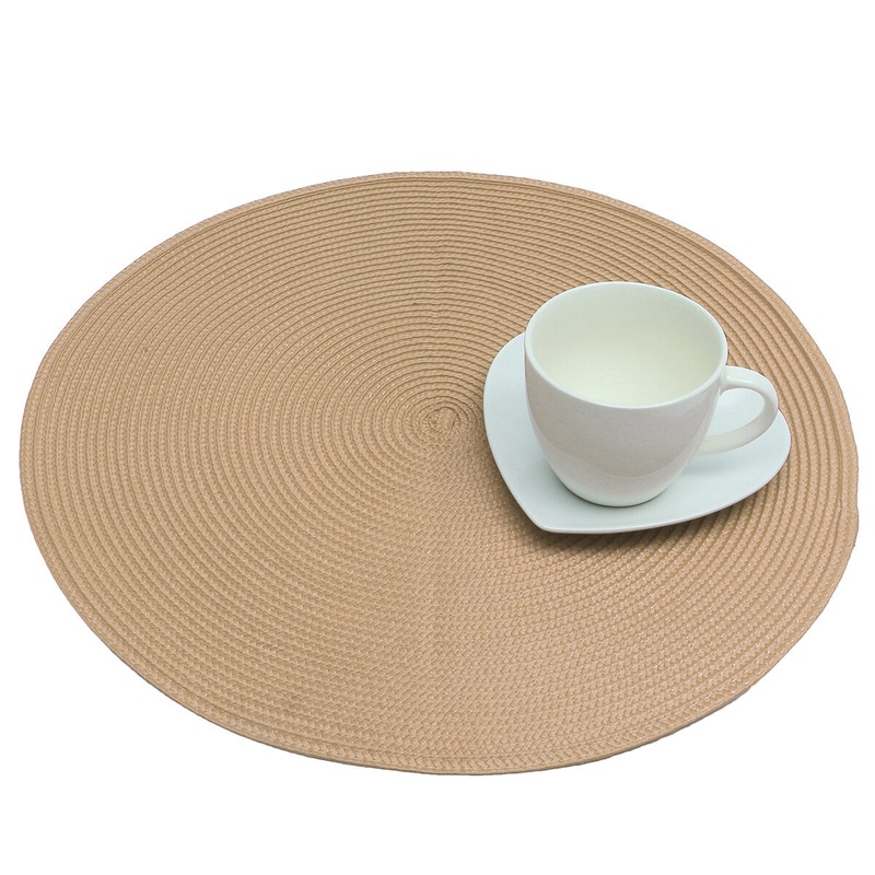 Round Jacquard Woven Non Slip Placemats Kitchen Dining Table Mat Heat Resistant