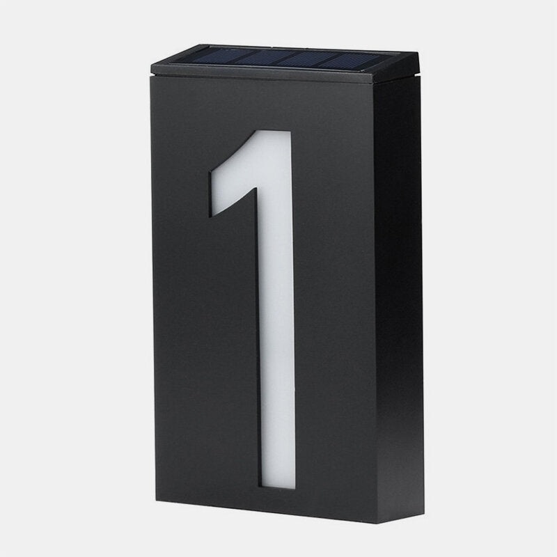 Solar House Number Digital Light Solar Wall Light Outdoor Waterproof Sign Wall Light Garden Light