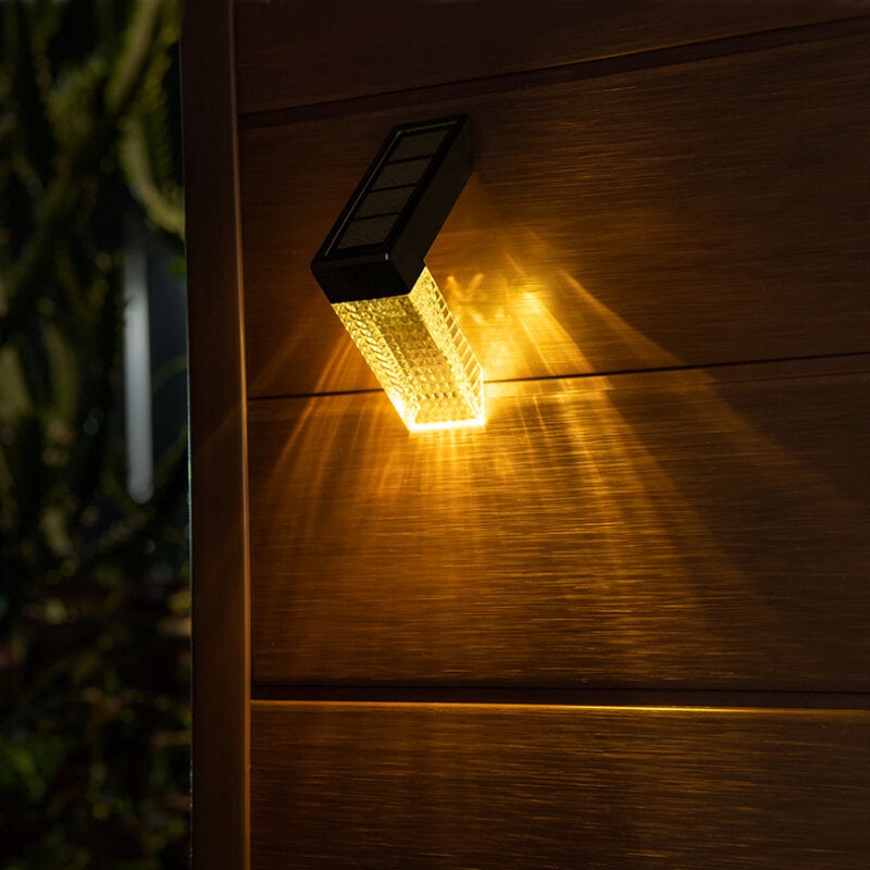 Solar Light Outdoor Waterproof Light Sensor RGB+White Light RGB+Warm Light Stair Step Lights Garden Decoration Patio Wall Lights