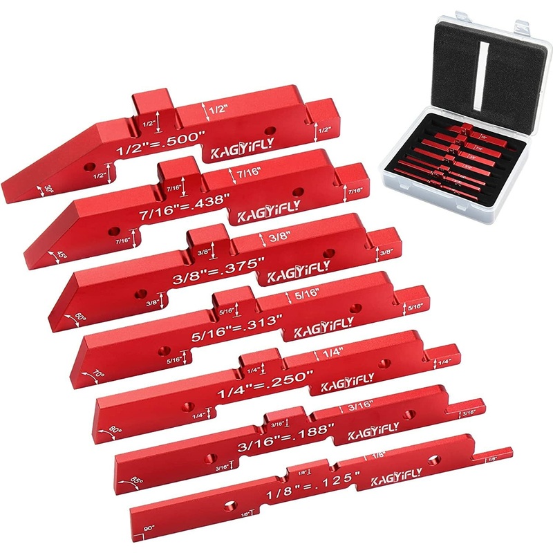 7pcs Aluminum Router Table Setup Bars Precision Setup Blocks Height Gauge Set for Router Table Saw