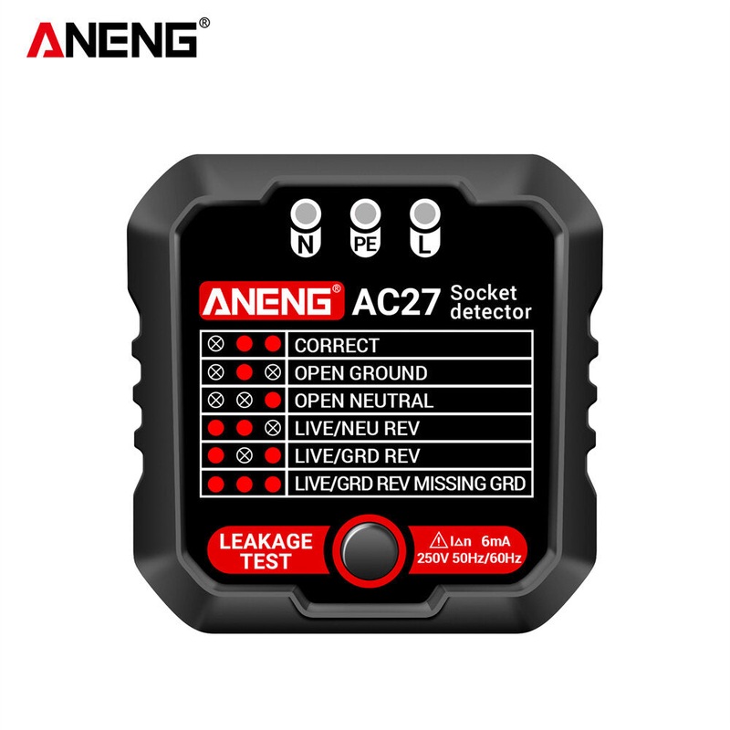 ANENG AC27 Smart Socket Tester EU/US Plug Polarity Phase Check Voltage Detector Test Electroscope Meter Circuit Breaker Finders