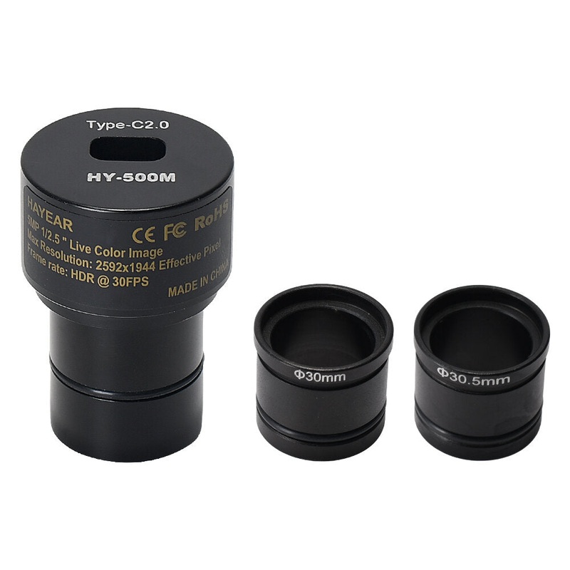 HAYEAR 5MP CMOS USB 2.0 Microscope Ocular Adapter Electronic Eyepiece HD Microscope Camera for Microscopio Stereo and Biological