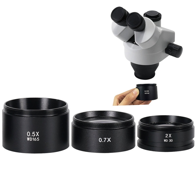 HAYEAR WD165 0.5X 0.7X  2.0X Auxiliary Objects Lens Microscope Camera Lens For Trinocular Binocular Stereo Zoom Microscope Barlow Glass Lens