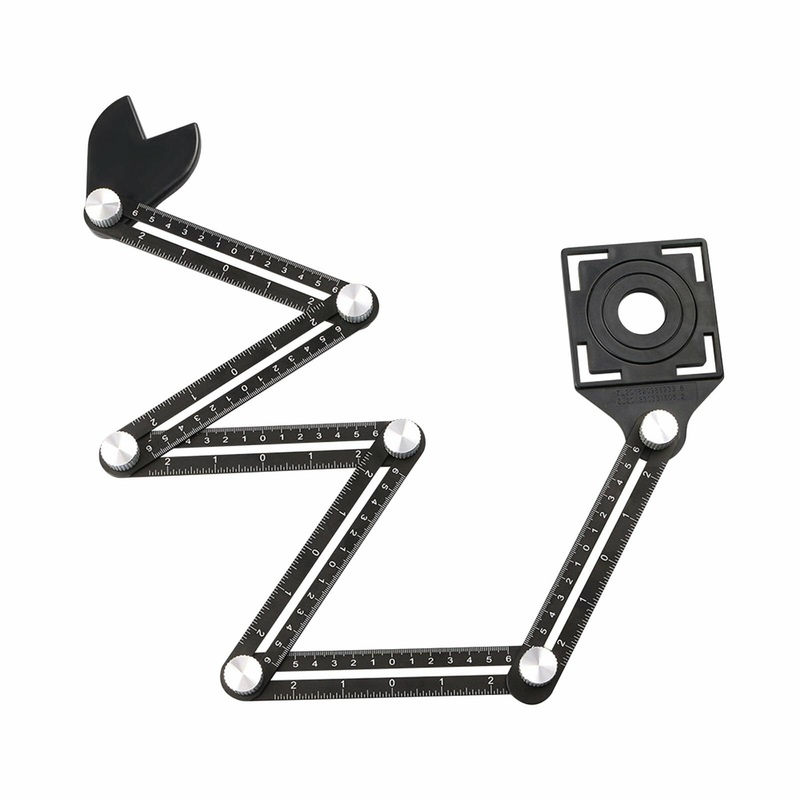 Tile Multi Angle Measuring Ruler with Drilling Locator Universal Angular Template Izer