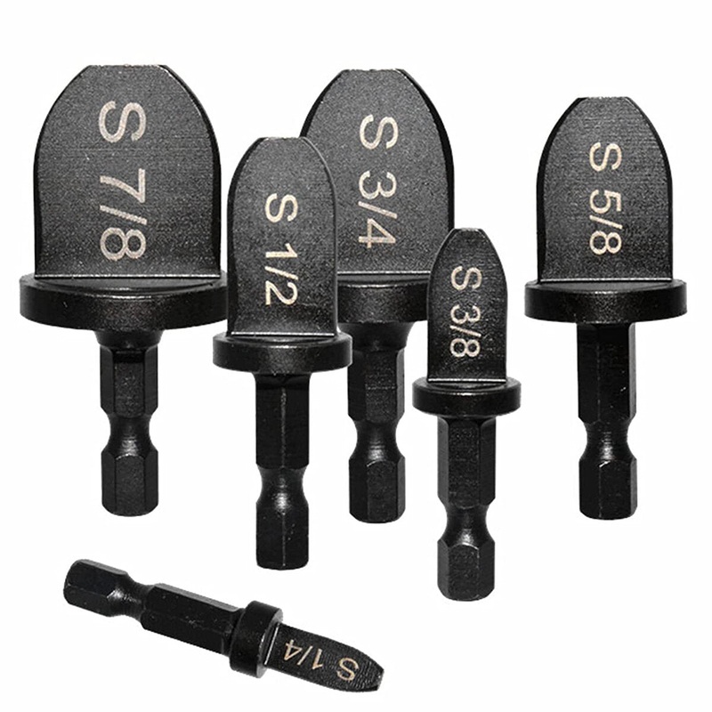 6PCS Repairing Set Air Conditioner Copper Tube Expander Swaging Tool Manual Copper Pipe Swage Too Expander Drill Bit Soft Copper tubing Tool bit with 1/4” 3/8” 1/2” 5/8” 3/4” 7/8”Bits