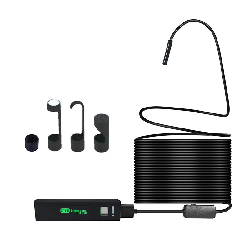 8mm Endoscope 1/5/10M Cable For Car Camera Dual Lens IP68 Waterproof Inspection Endoscope 8 LED Lights Soft/Rigid Wire For Smartphone