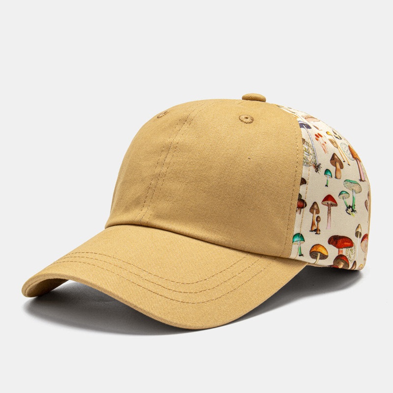 Collrown Unisex Mushroom Patch Pattern Patchwork Fashion Personality Sunshade Baseball Hat
