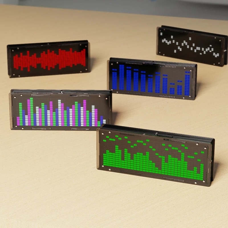 DIY LED Music Spectrum Display Kit 16×32 Rhythm Lights Clock Temperature 8 Kinds Spectrum Mode SMD Soldering Project