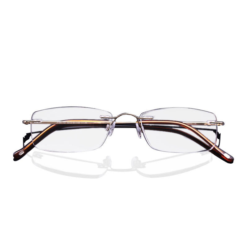 LianSanTitanium Portable Anti-fatigue Reading Glasses Frameless Resin Alloy Presbyopic Glass L8085
