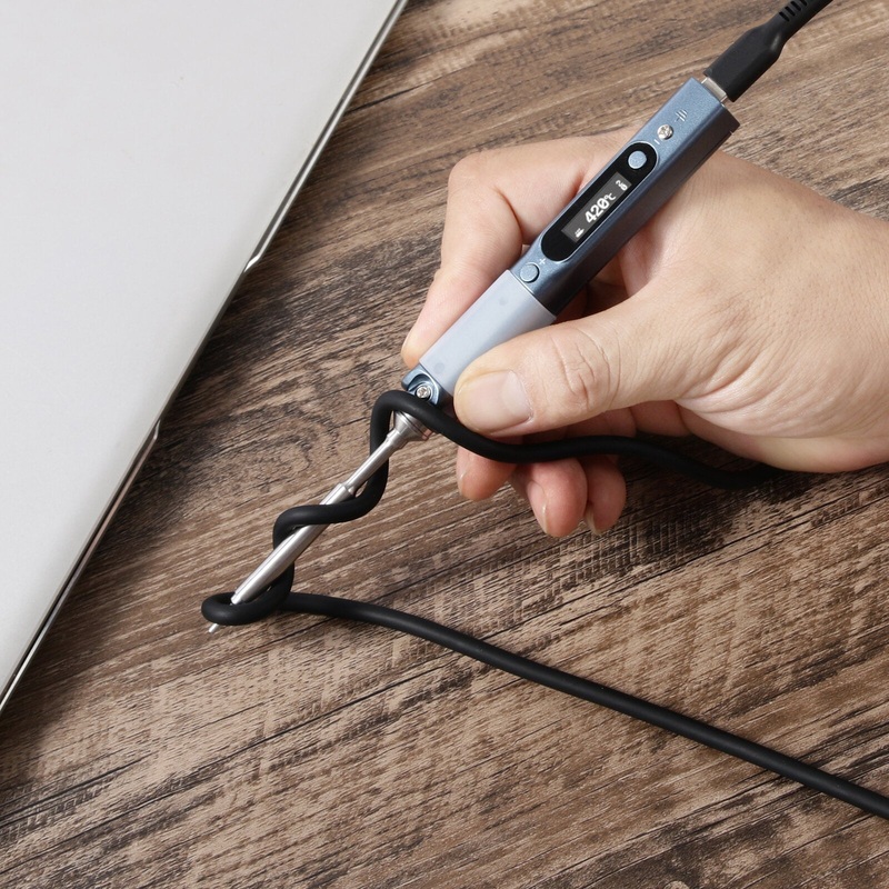 PD 240W 5A USB Type-C Cable C to C High Temperature Resistant Siliceous Built in E-MAKER Chip for PD Soldering Iron TS101