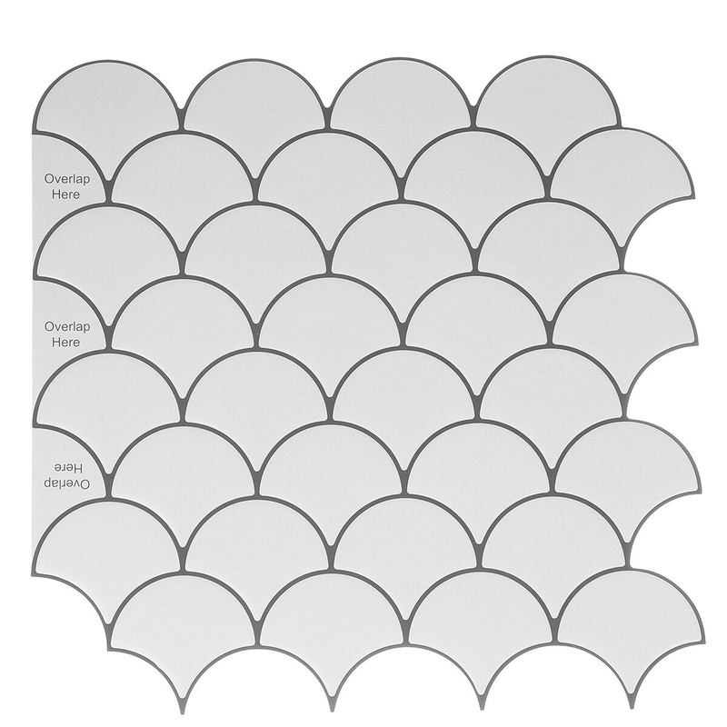 12×12 Tile Stickers Stick On Bathroom Kitchen Home Wall Decals Self-adhesive 3D