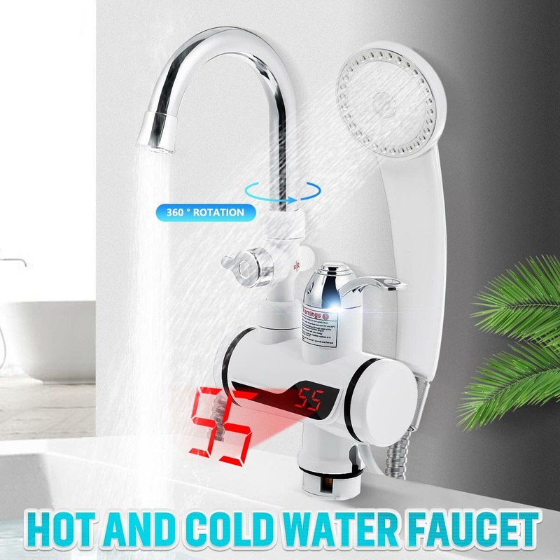 3000W Hot and Cold Water Faucet with Instant Heating and Shower Head – And Heater With