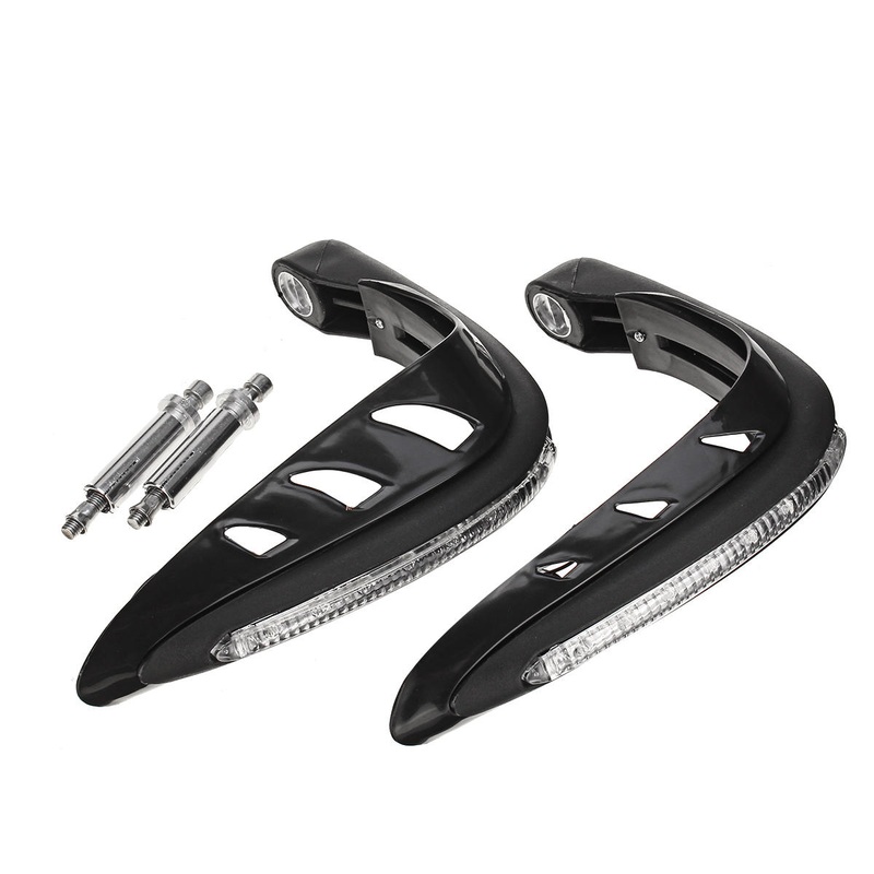 Amber LED Light Handguard Protector For Motorcycles and ATVs – Pair Motorcycle Off Road ATV Handlebar