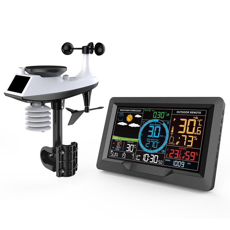 Digital Weather Station with Temperature Humidity Barometric Pressure Wind Speed and Rainfall Measurement Accurate Home Weather Monitoring for Indoor and Outdoor Use Enhanced Forecasting and Alerts Long-Range Wireless Connectivity