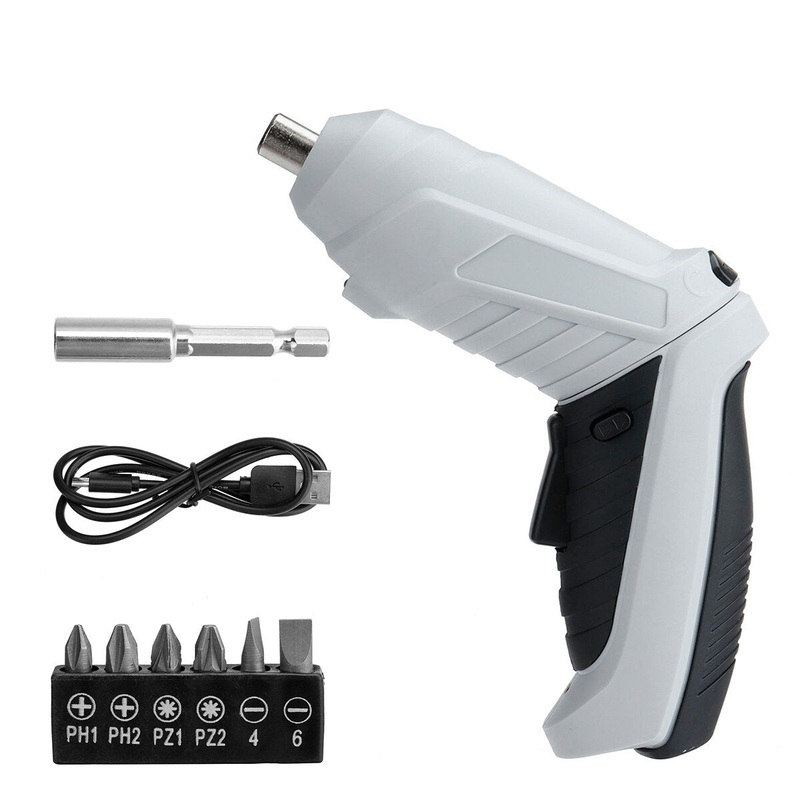 Drillpro DC3.6V 3.5N.M 1.5AH 200rpm 90 Rotary Handle Electric Screwdriver with 6 Screwdriver Bits