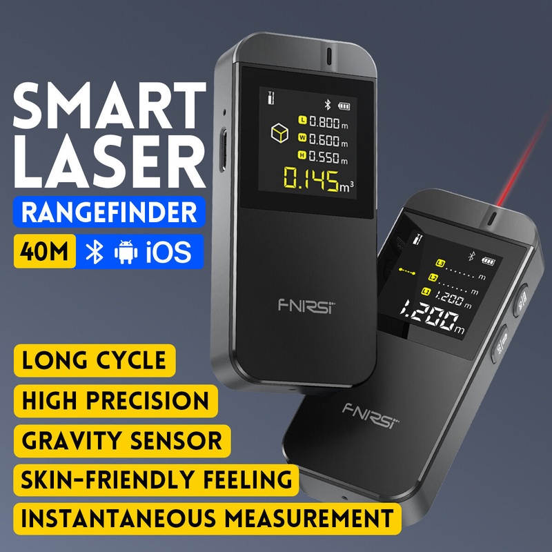 Fnirsi-IR40 Laser Distance Meter with Infrared Measurement and Electronic Ruler for Room Measurement  40m Range Grey Distance Measuring Instrument