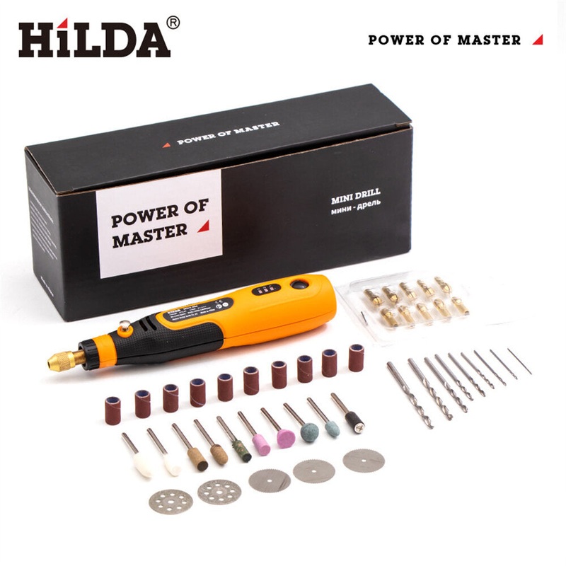HILDA 3.6V Cordless Mini Drill Rotary Power Tools 3 Gears Compact and Versatile 5000/10000/15000rpm 3.2mm Chuck Size Lightweight Portable and Easy to Use Ideal for DIY Projects