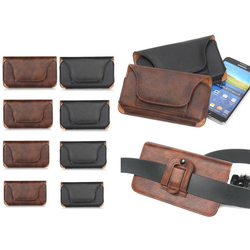 Leather Waist Bag Card Mobile Phone Storage Cover Bag Waterproof Tactical Bag For XS XR XSMAX 5.1/5.5/6.3 Phone