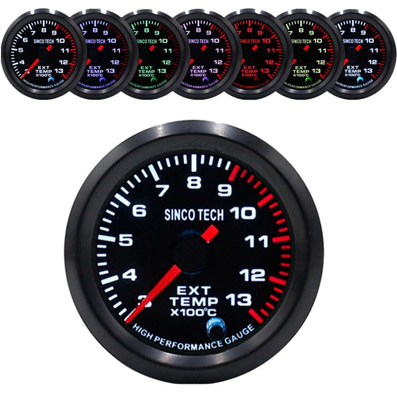 Racing Car Exhaust Temperature, Turbo Boost, and Oil Pressure Gauge Meter with 7 Colors – Turbo/Boost/EGT Exhaust/Temp/Oil