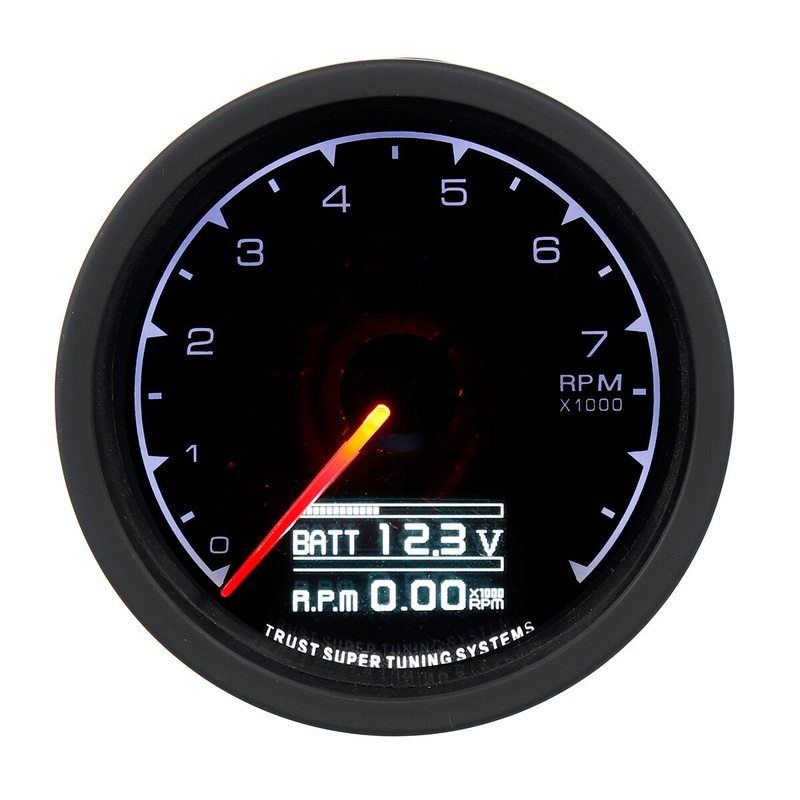 12V 2.5 LCD Digital Tachometer Display Gauge with 7 Color D/A Sensor – 2.5 62MM Multi