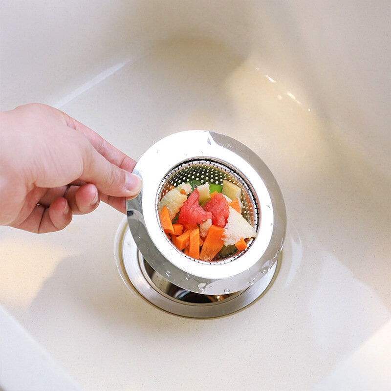 2PCS Stainless Steel Sink Drain Strainer Basket Large Wide Rim 4.5 Diameter For Kitchen Bathroom
