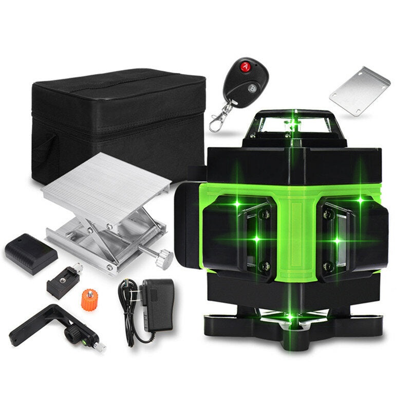 LED Display 4D 360 16 Line Green Light Laser Level Cross Self Leveling Measure Tool