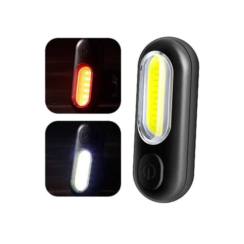 3PCS White+Red Light COB Two-color Bike Tail Lights USB Charging Tail Light Mountain Bike LED Warning Light