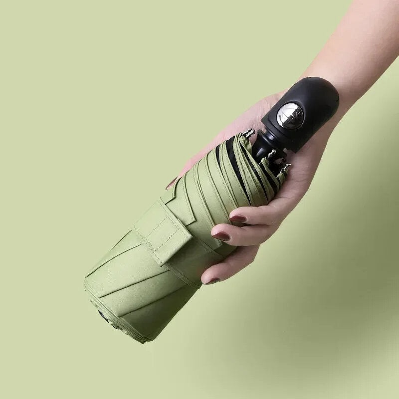 Automatic 8-Rib Sun Protection Umbrella Fully Automatic Pocket Umbrella Cute Mini Black Coated Five Fold Sun Umbrella Mini Portable Pocket Umbrella
