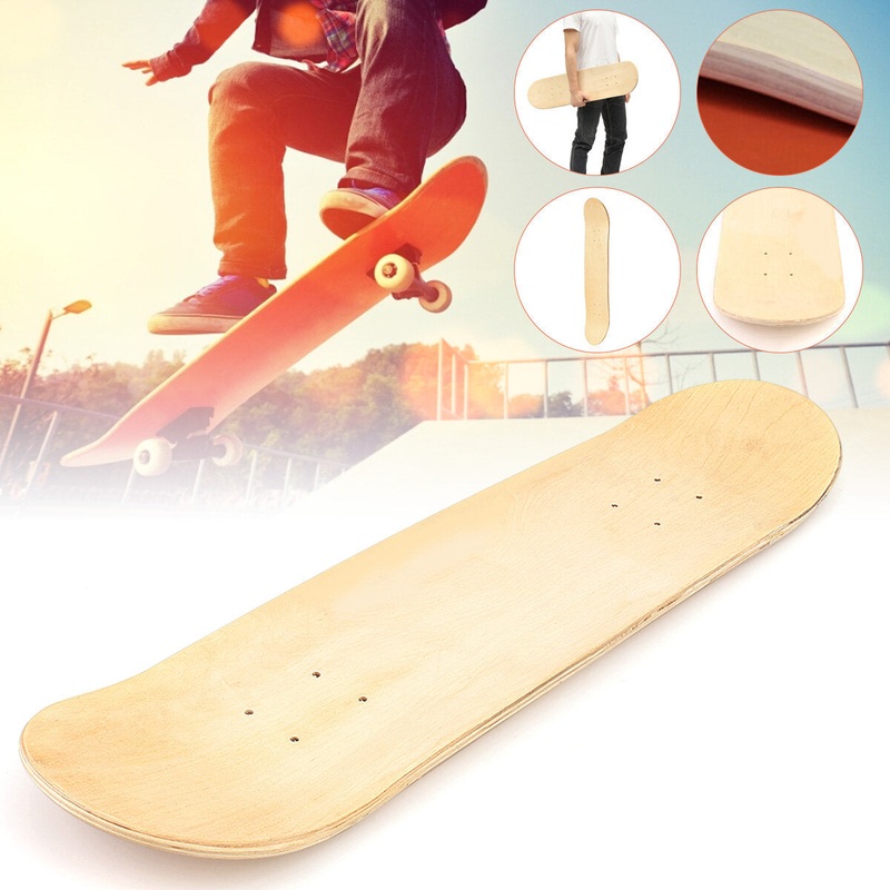 Blank Double Warped Concave Deck Natural Wood Skate Deck DIY Skateboard