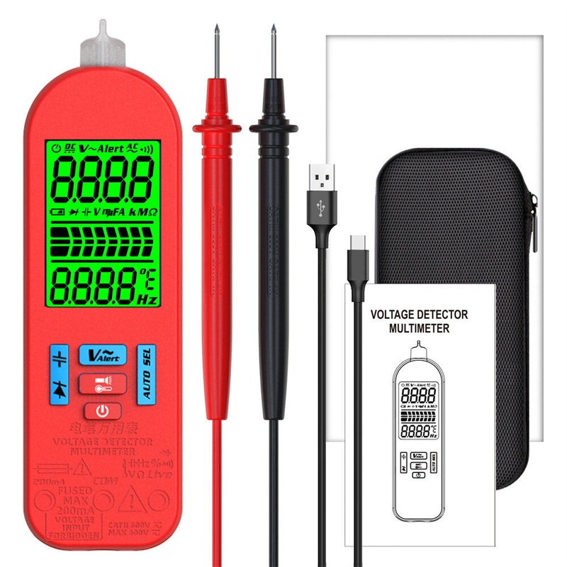 BSIDE A2 TechMaster TM-2000 Digital Multimeter Versatile Auto-Range Electrical Tester with LCD Display and 6000 Digit Accuracy