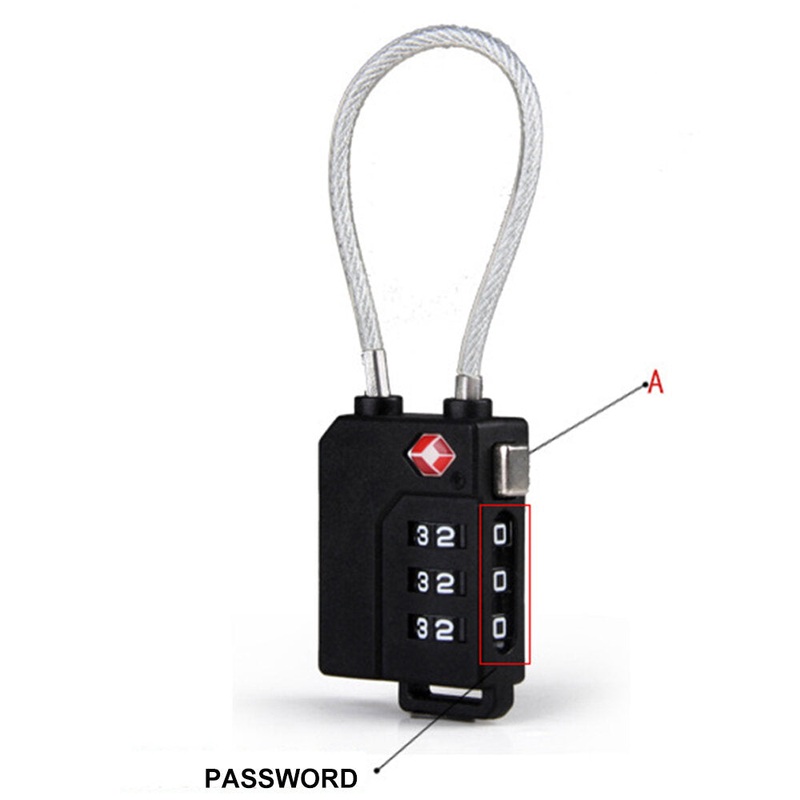 SA21100 Lightweight ABS Plastic Customs Password Lock High Strength Travel Security Multi-Zipper Protection