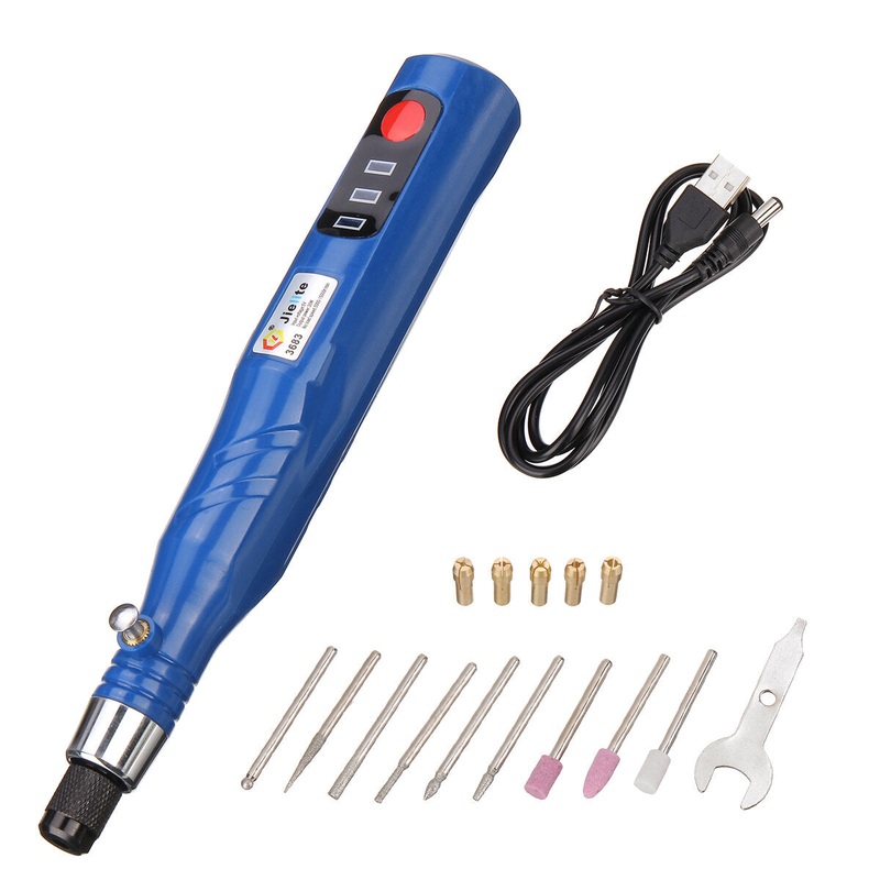 USB Cordless Rotary Tool Kit Woodworking Engraving Pen 3 Speed Adjustable DIY For Jewelry Metal Glass Mini Wireless Drill with 15 accessories