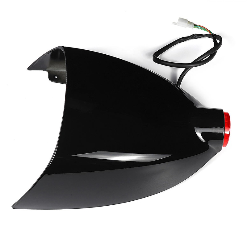 12V Motorcycle Cafe Racer Rear Seat Cowl Cover and Fender Splash Guard Tail Light – Universal