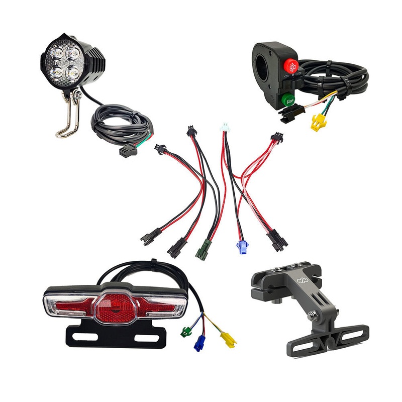 EBKE 180-220LM 12-60V 2.8W Electric Bike Front Light Warning Tail Light Light Switch Light Group Connection Cables Seat Bracket Kits