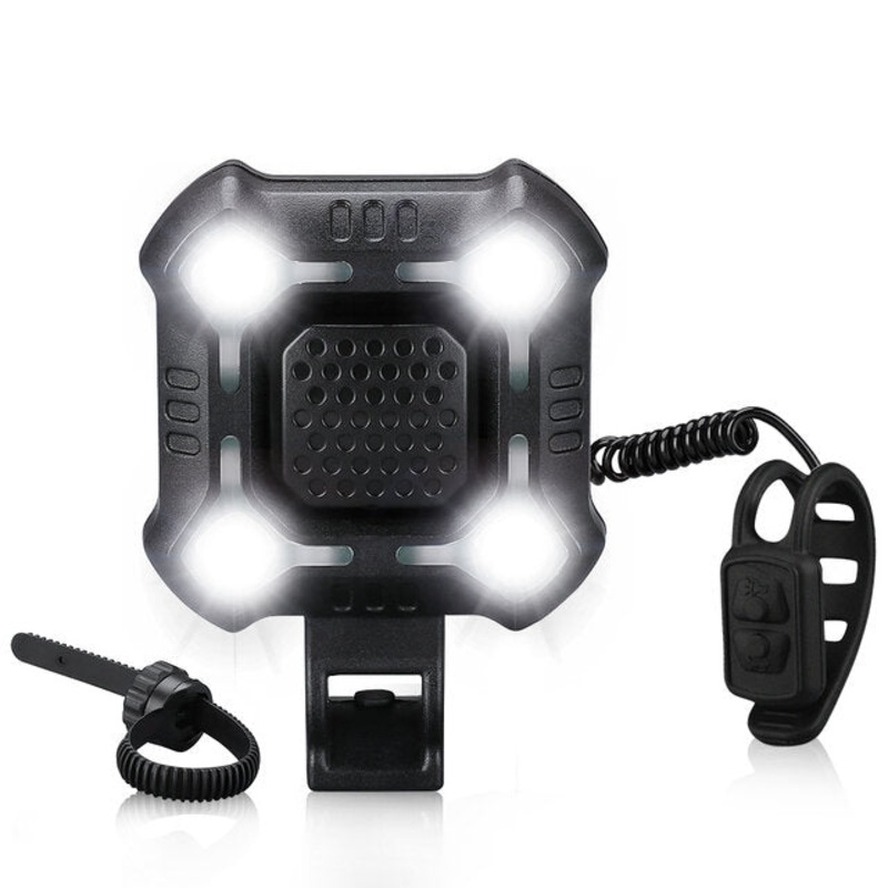 Elecpow Bicycle Horn Headlights Waterproof USB Charging Night Riding Strong Bike Light 140dB 6 Volume Security Alarm Bike Bell
