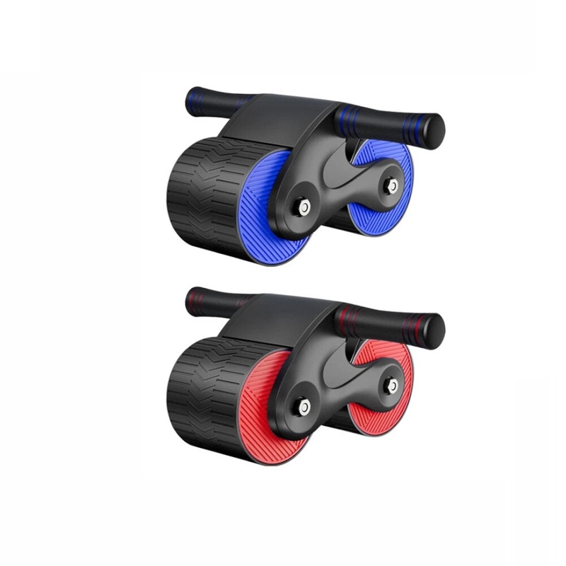 Silent Abdominal Muscle Trainer Automatic Rebound Anti Slip AB Wheel for Arm Waist Leg Exercise Fitness with Pad Stretch Muscle