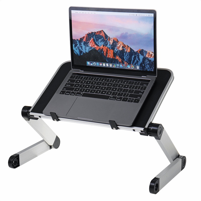 50*26cm Laptop Holder Enlarge Foldable with Cooling Fan Hole Aluminum Computer Desk Table TV Bed Computer Mackbook Desktop Holder
