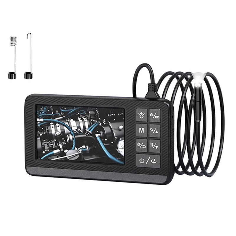 8mm Single & Dual Lens Industrial Endoscope Camera 1080P HD 4.3  LCD Digital Inspection Camera WIth Hard Wire for Car Engine