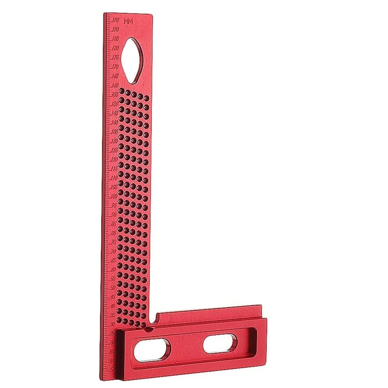 90 Degree Aluminum Alloy Square Ruler with Metric Scale Height Gauge Right Angle Corner Carpenter Tool Essential Woodworking Tool for Precision Measurement
