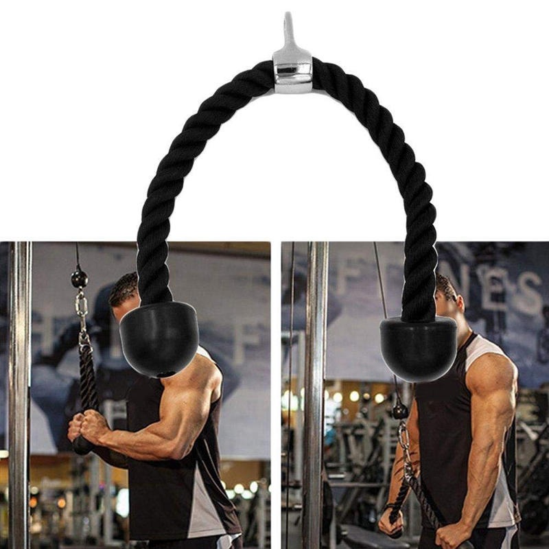 Fitness Tools for Tricep Abdominal Crunches, Rope Pull Down, and Muscle Body Building – Crunches Down Gym Exercise