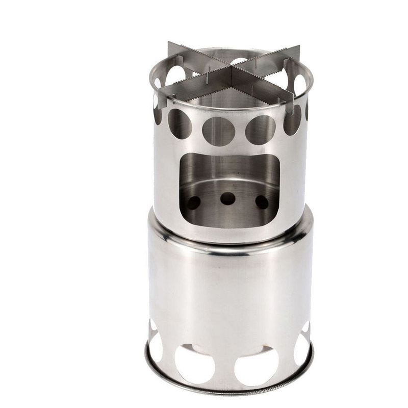 Portable Outdoor Wood Stove For 1-2 Adult Camping Folding Cookware Wood Stove Burning for Backpacking Survival Cooking Picnic Stove