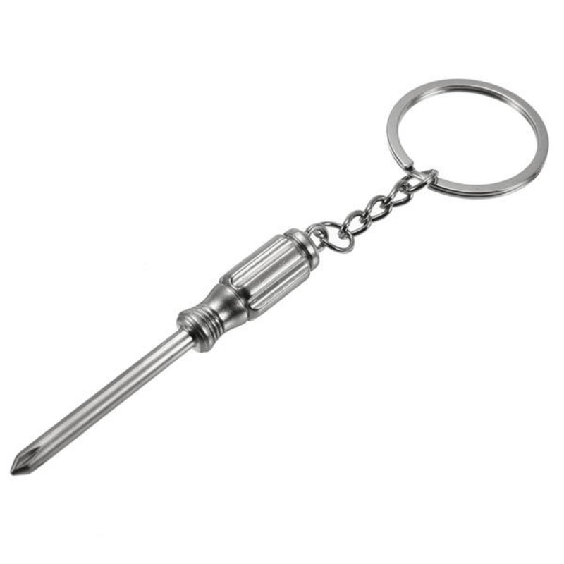 This mini tool keychain is perfect for on-the-go repairs and includes a Phillips screwdriver. – Creative Mini Tool Model Screwdriver Key Chain Ring