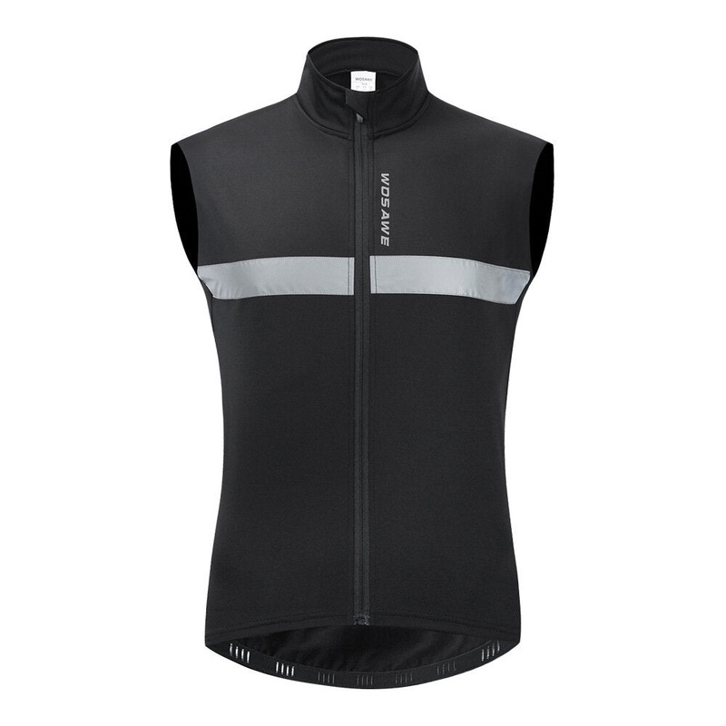 WOSAWE Winter Cycling Vest Fleece Warm Up Windproof Gilet Road MTB Bike Riding Skiing Vest Reflective Biyclcle Cycling Jacket