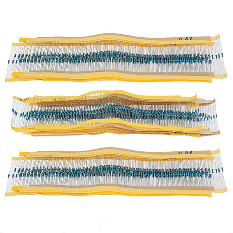 1800pcs 30 Kinds Value 1% 1/4W Metal Film Resistor Assorted Kit 60pcs Each Value