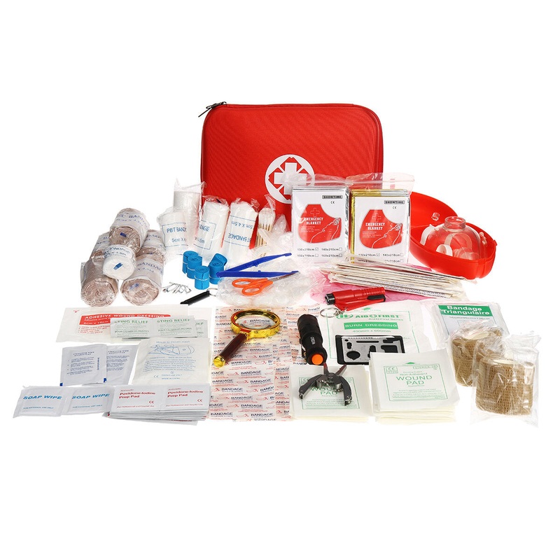 249Pcs 34Types SOS Survival Equipment First Aid Kit Wound Treatment Tools For Outdoor Activities Camping Hunting