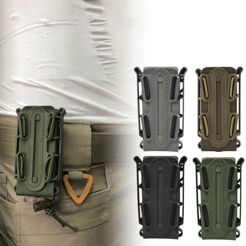 9mm Tactical Magazine Pouch Universal  Heavy-duty Rubber Holster Carrier Case Soft Mag Carrier